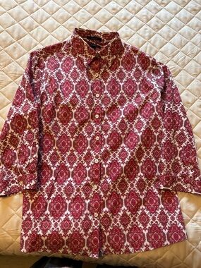 Lands End women’s size 10 Button-Up Shirt 3/4 sleeve